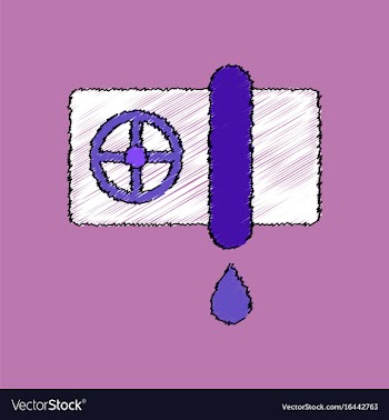 Flat shading style icon water pipe and drop vector image