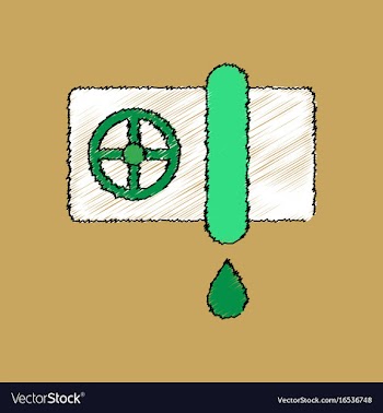 Flat shading style icon water pipe and drop vector image