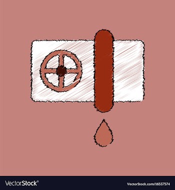 Flat shading style icon water pipe and drop vector image