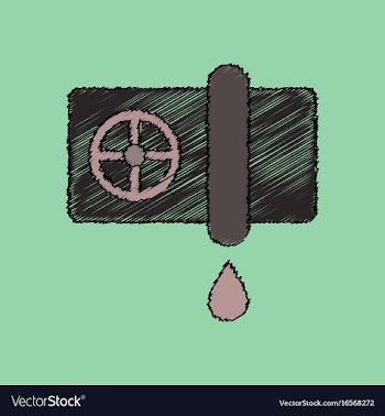 Flat shading style icon water pipe and drop vector image