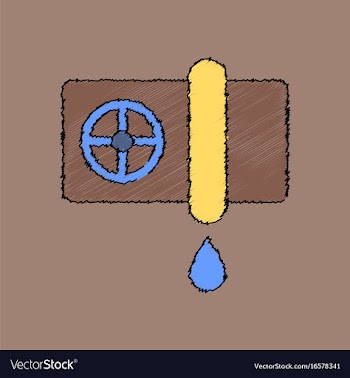 Flat shading style icon water pipe and drop vector image