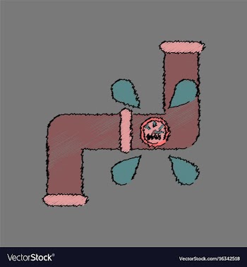 Flat shading style icon water pipe vector image