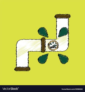 Flat shading style icon water pipe vector image