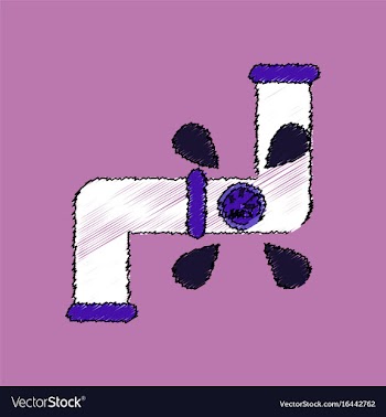 Flat shading style icon water pipe vector image