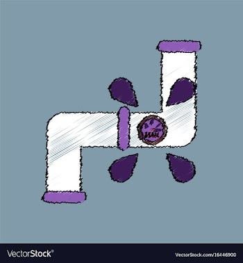Flat shading style icon water pipe vector image