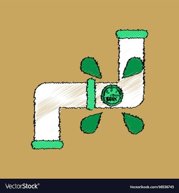 Flat shading style icon water pipe vector image