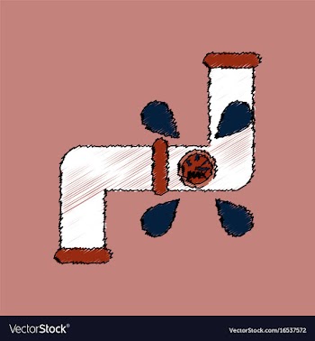 Flat shading style icon water pipe vector image