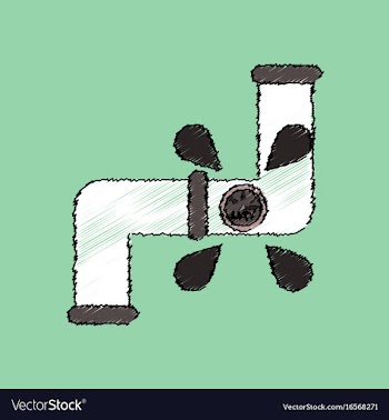 Flat shading style icon water pipe vector image