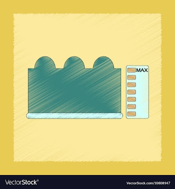 Flat shading style icon wave height vector image