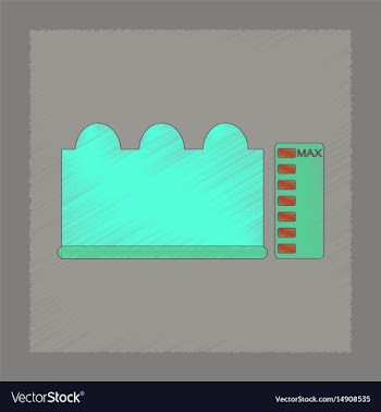 Flat shading style icon wave height vector image