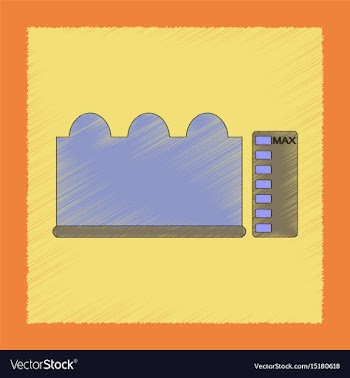 Flat shading style icon wave height vector image