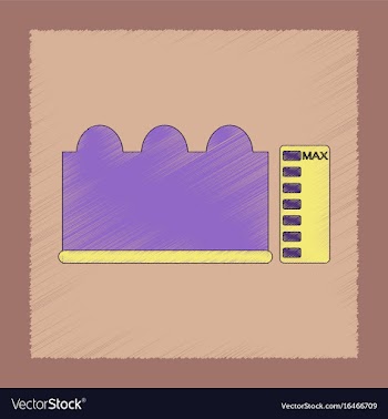 Flat shading style icon wave height vector image