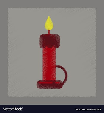 Flat shading style icon wax candle vector image