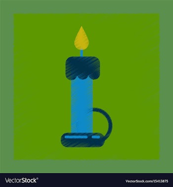 Flat shading style icon wax candle vector image
