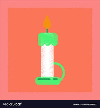Flat shading style icon wax candle vector image
