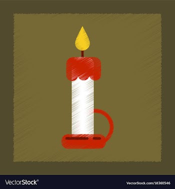 Flat shading style icon wax candle vector image