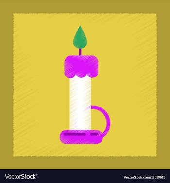Flat shading style icon wax candle vector image
