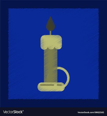 Flat shading style icon wax candle vector image