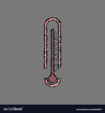 Flat shading style icon weather thermometer vector image