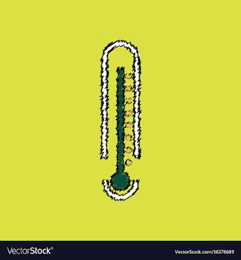 Flat shading style icon weather thermometer vector image