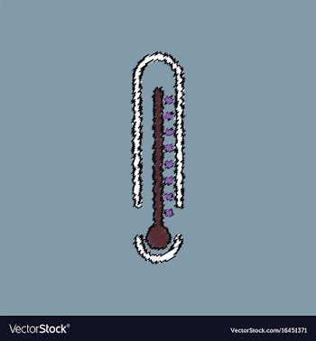 Flat shading style icon weather thermometer vector image