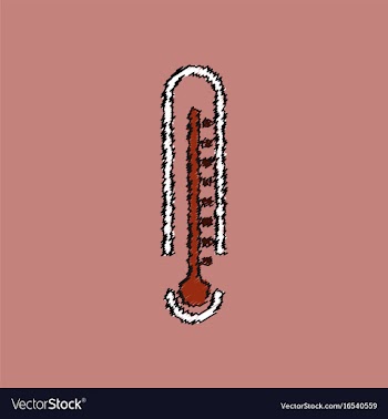 Flat shading style icon weather thermometer vector image