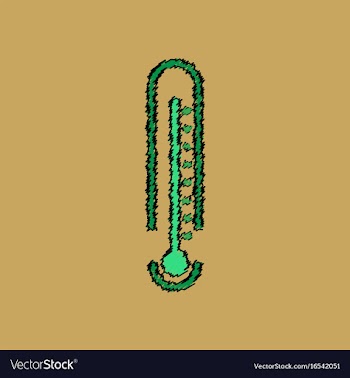 Flat shading style icon weather thermometer vector image