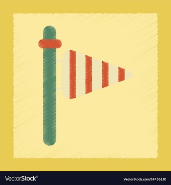 Flat shading style icon weather vane vector image