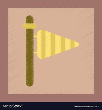 Flat shading style icon weather vane vector image