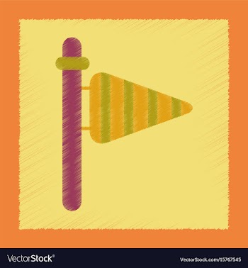 Flat shading style icon weather vane vector image
