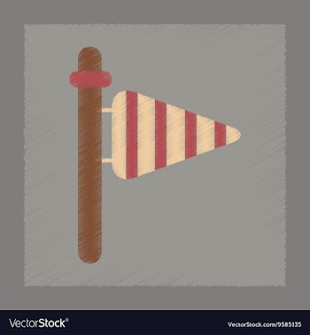 Flat shading style icon weather vane vector image