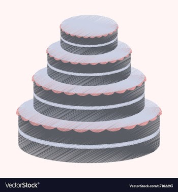 Flat shading style icon wedding cake vector image