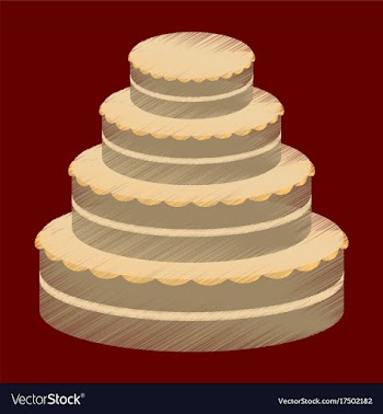Flat shading style icon wedding cake vector image