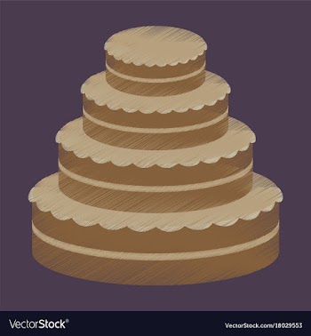 Flat shading style icon wedding cake vector image