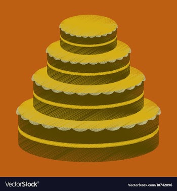 Flat shading style icon wedding cake vector image