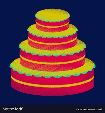 Flat shading style icon wedding cake vector image
