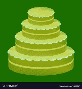 Flat shading style icon wedding cake vector image