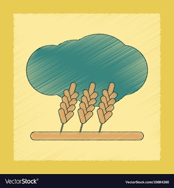 Flat shading style icon wheat cloud vector image