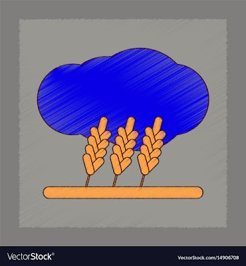 Flat shading style icon wheat cloud vector image