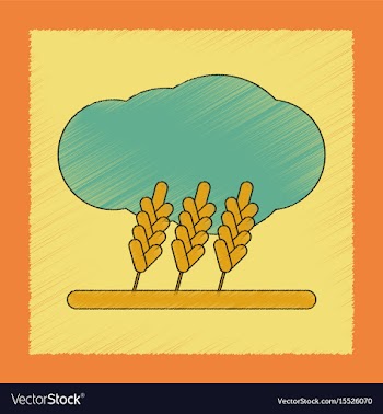Flat shading style icon wheat cloud vector image