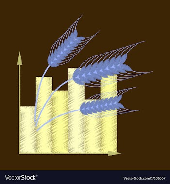 Flat shading style icon wheat infographics vector image