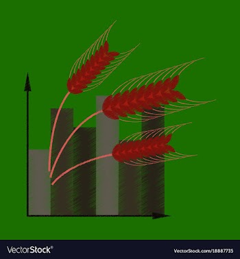 Flat shading style icon wheat infographics vector image