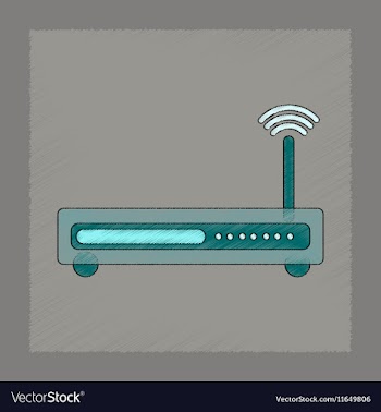 Flat shading style icon Wi fi modem vector image