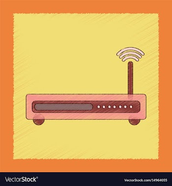 Flat shading style icon wi fi modem vector image