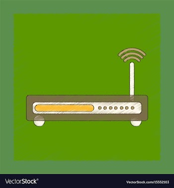 Flat shading style icon wi fi modem vector image