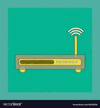Flat shading style icon wi fi modem vector image