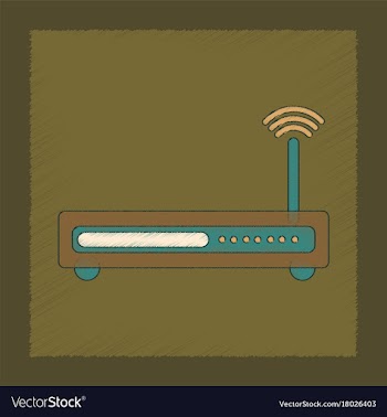 Flat shading style icon wi fi modem vector image