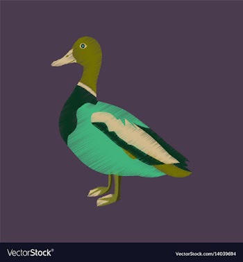 Flat shading style icon wild duck vector image