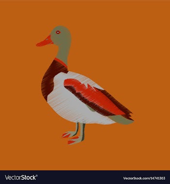 Flat shading style icon wild duck vector image