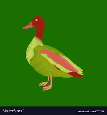 Flat shading style icon wild duck vector image